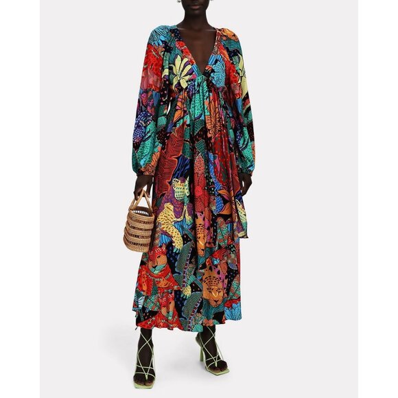 FARM Rio Dresses & Skirts - Farm Rio Cool Leopard Maxi Dress in Multicolor Medium Womens Long Gown